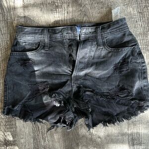 Hollister high rise mom shorts black distressed
